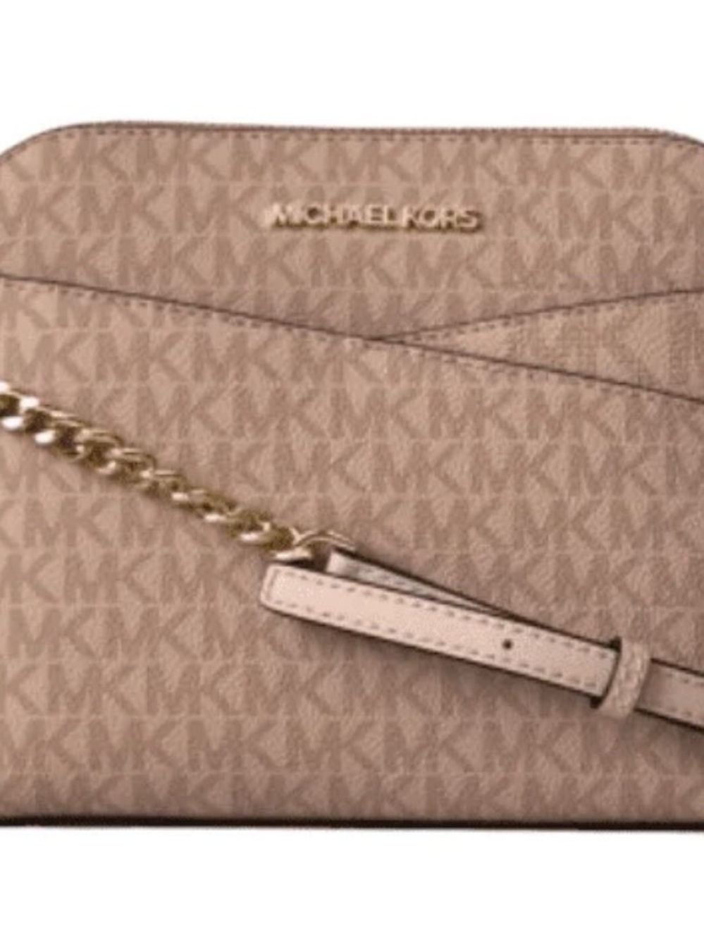 Michael Kors Blush Logo Crossbody with Gold Chain